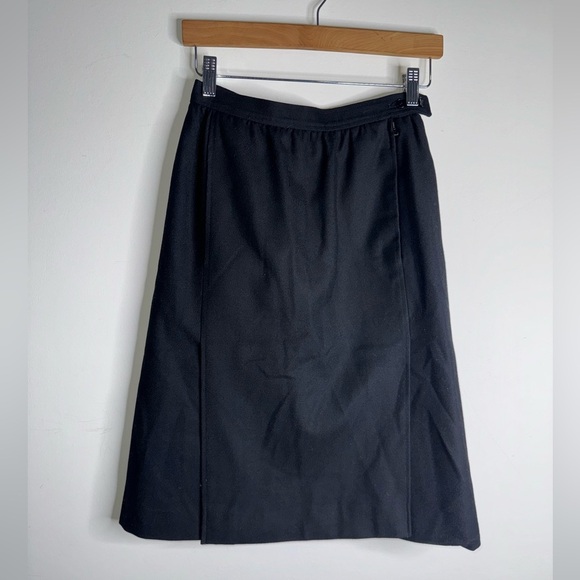 Vintage 1980's Yves Saint Laurent Rive Gauche Black Pencil Skirt - Picture 5 of 8